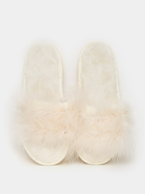 Furry slider slippers hot sale