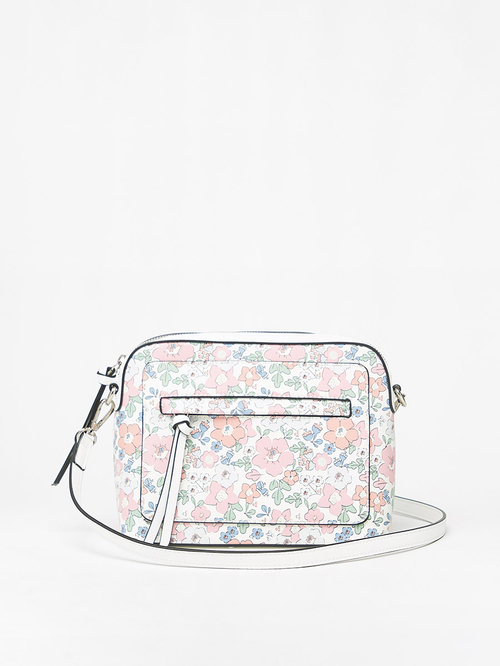 Buy Floral Print Crossbody Bag with Detachable Chain Strap White For Women Styli Saudi