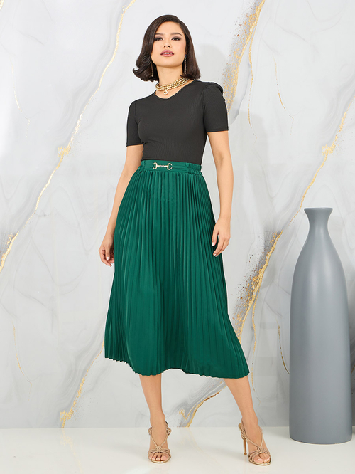 Green midi skirt quality outlet