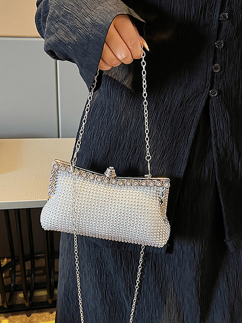 Embellished silver bag new arrivals
