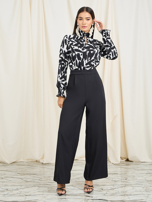 High neck wide leg jumpsuit clearance