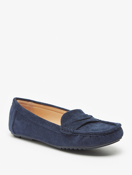Navy blue moccasins womens hotsell