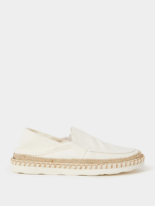 Buy Textured Jute Sole Casual Espadrilles Off White For Men Styli UAE