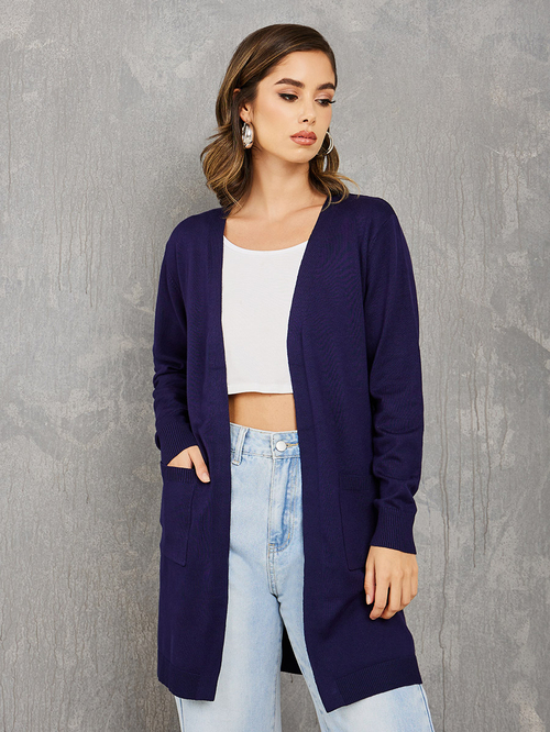 Longline blue cardigan shop