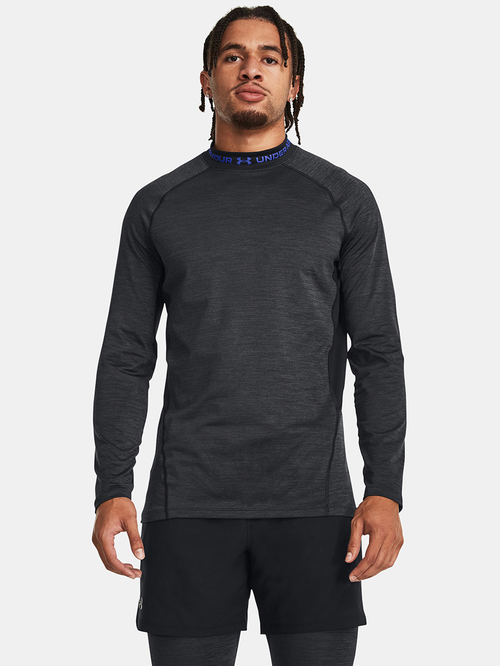 Buy ColdGear Twist Mock Long Sleeve T Shirt Black For Men Styli Saudi