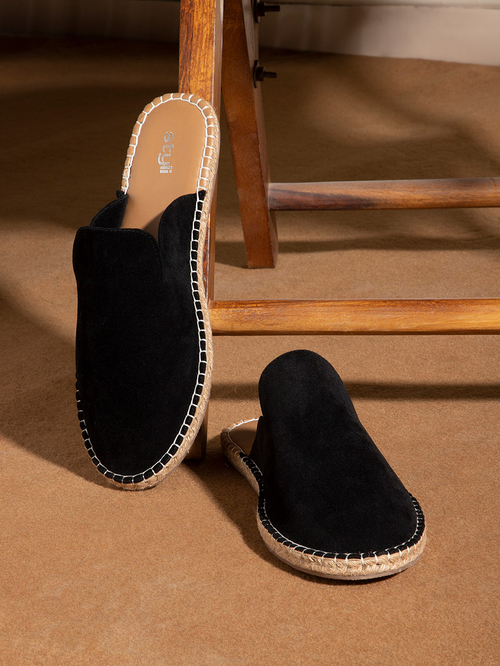 Black suede espadrilles shop
