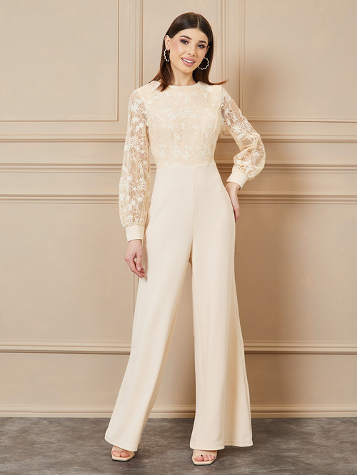 Cream jumpsuit new arrivals