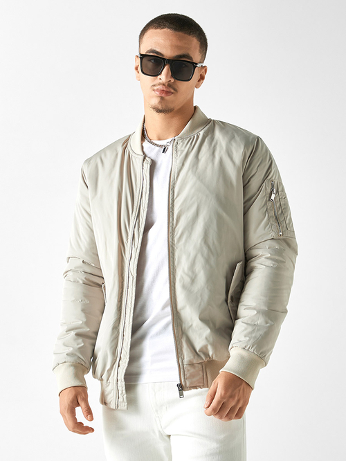 Cream bomber jacket men clearance
