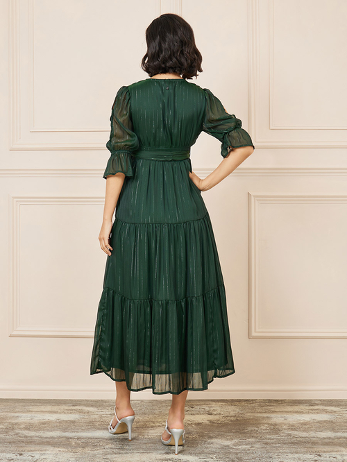Striped chiffon dress new arrivals