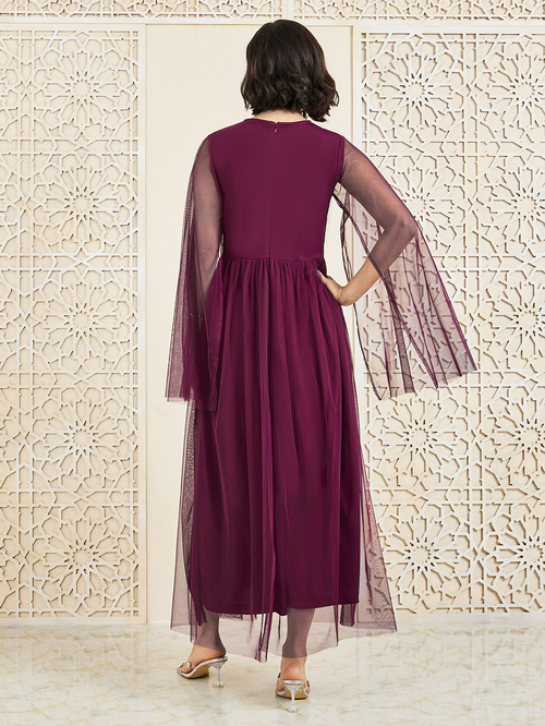 Embellished mesh maxi dress cheap