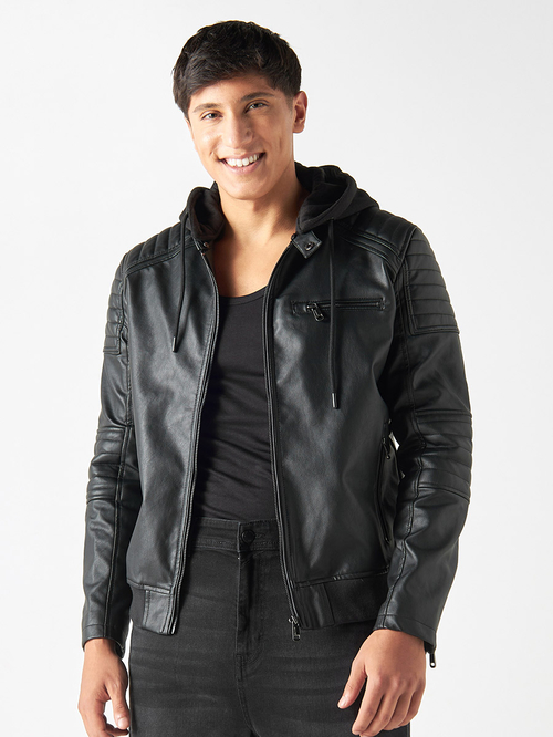 Lee cooper pu bomber jacket mens online