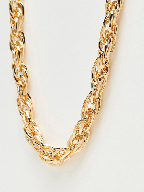 Buy Chunky Chain Necklace with Lobster Clasp Closure Gold For Women Styli UAE