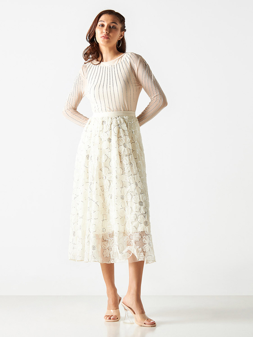 Embellished floral skirt online