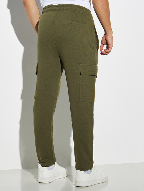 Buy Relaxed Fit Cargo Joggers with Pocket Detail Green For Men Styli UAE
