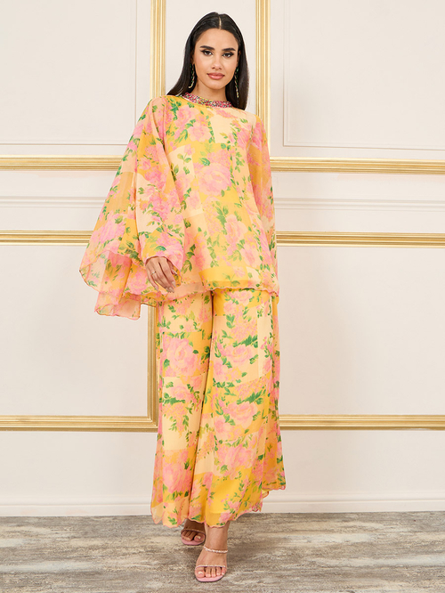 Floral pants set sales