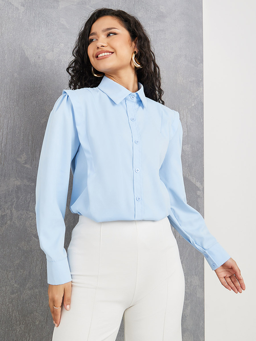 High low ruffle shirt discount