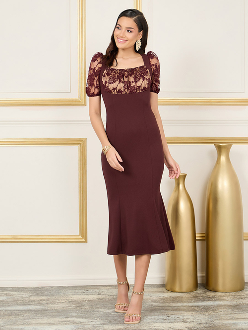 Lace mermaid midi dress outlet