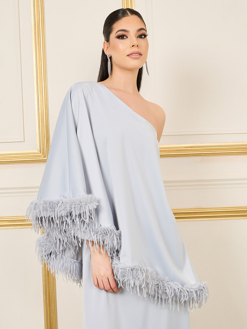 Faux feather dress top