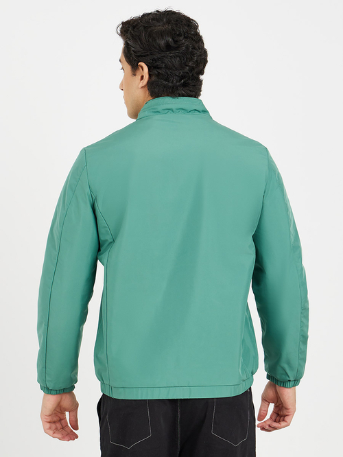 Buy Stitch Detail Lightweight Jacket with Zipper Pockets Green For Men Styli UAE