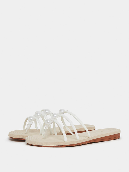 Strappy beaded sandals clearance