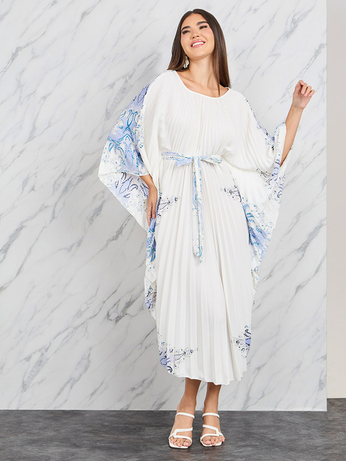 White pleated smock dress hotsell
