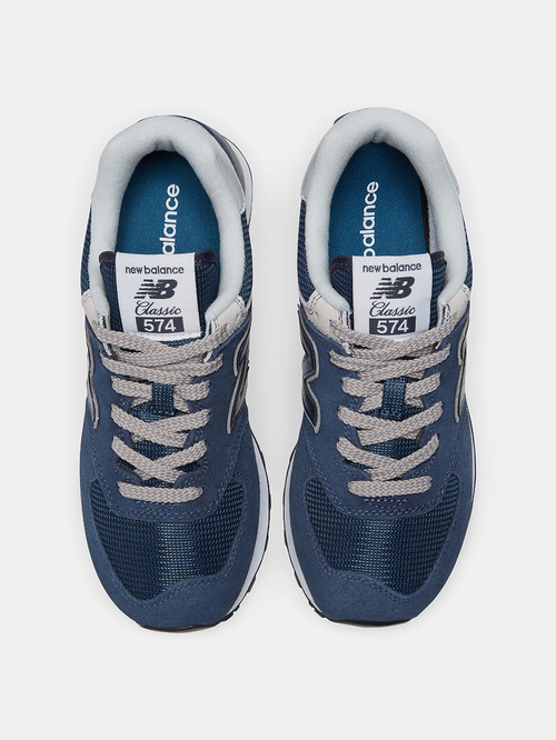 Buy 574 Textured Lace Up Sneakers Navy Blue For Women Styli Saudi