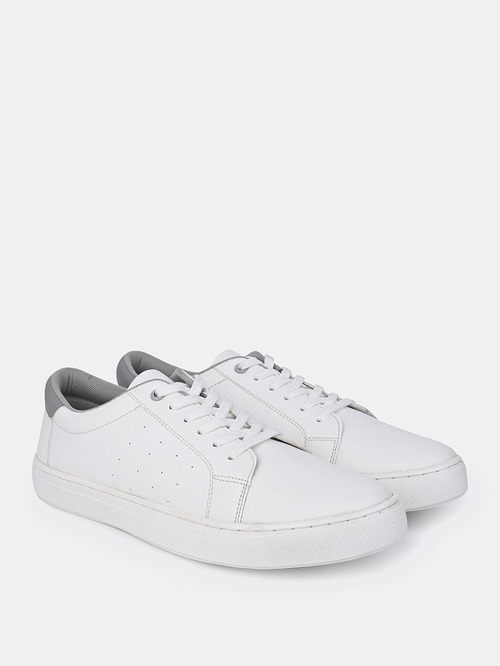 Buy Stitch Detail Low Top Heel Pop Lace Up Sneakers White For Men Styli Kuwait