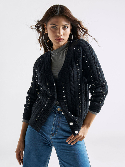 Embellished cardigan outlet