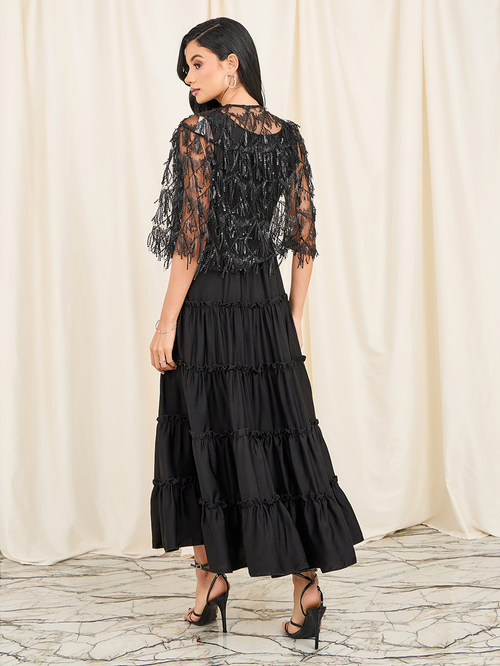 Sequin frill dress cheap