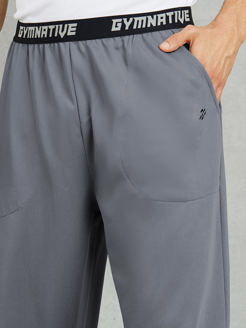 Buy Super Soft Relaxed Fit Training Track Pants with Contrast Elastic Waistband Charcoal For Men Styli UAE
