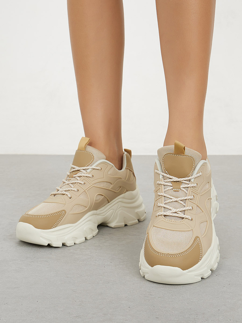Chunky trainers beige 2025
