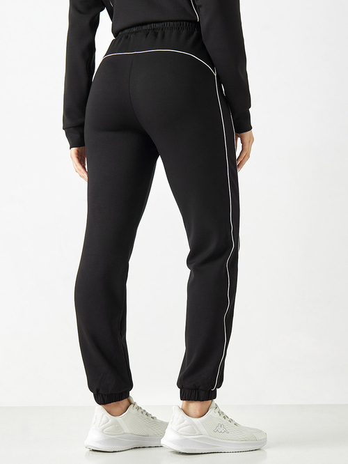 Buy Contrast Piping Logo Detail Joggers Black For Women Styli Saudi