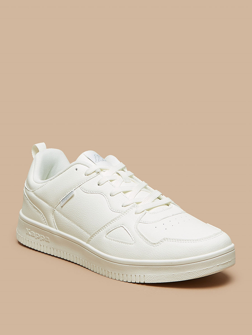 Buy Solid Lace Up Low Ankle Sneakers White For Men Styli Saudi