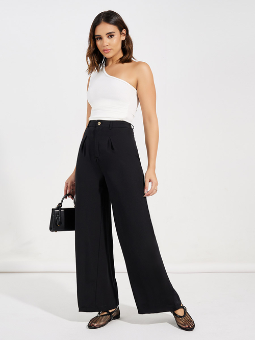 Super high waisted wide leg pants top