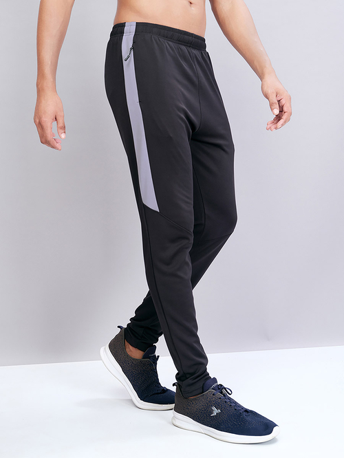Black slim fit track pants best sale