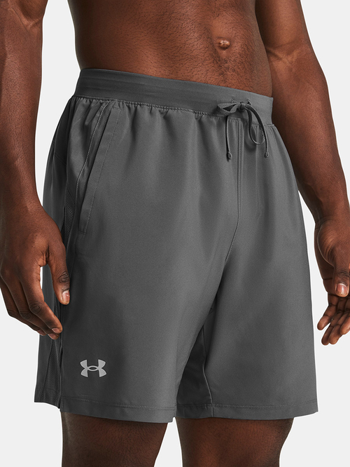Buy Logo Print 7 inch Shorts Grey For Men Styli Saudi