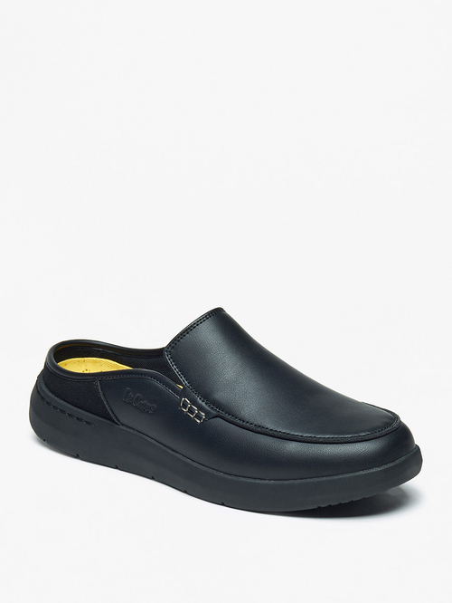 Buy Solid Slip On Mules Black For Men Styli UAE