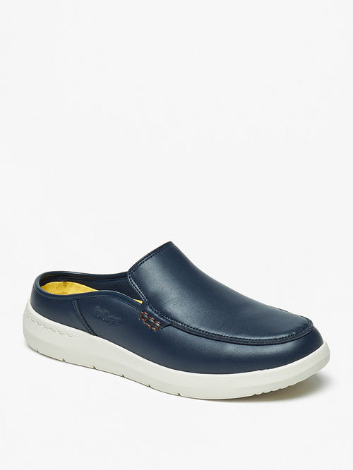 Buy Solid Slip On Mules Blue For Men Styli UAE