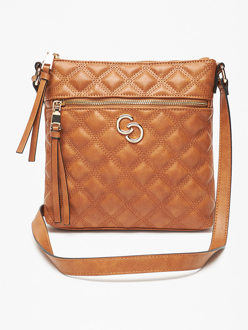 Tan quilted crossbody bag 2025