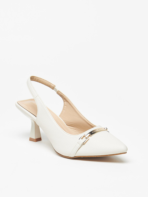 Cream slingback kitten heels shop