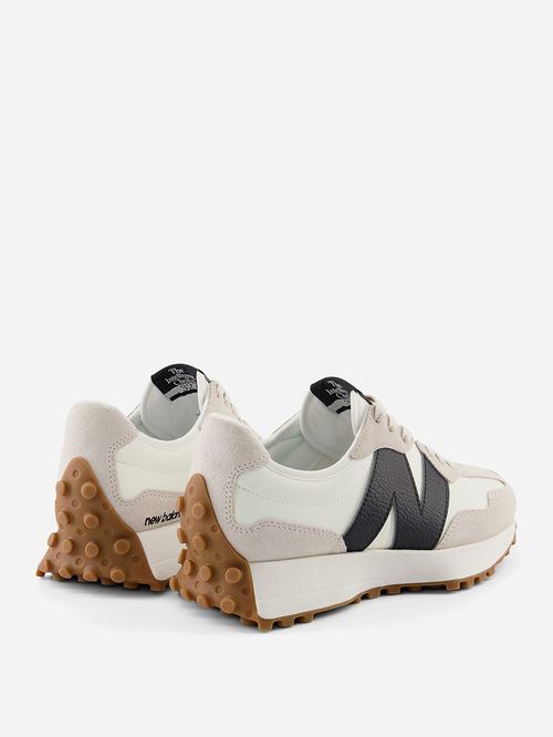 Buy 327 Contrast Logo Patch Lace Up Sneakers Beige For Women | Styli Saudi