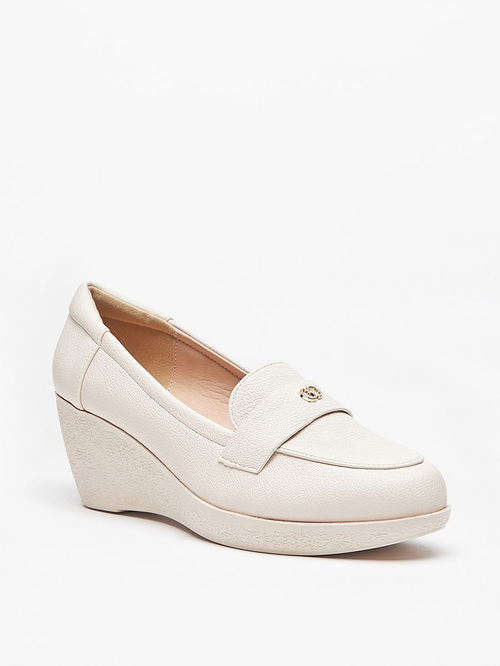 White wedge loafers on sale