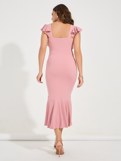 Mermaid bodycon midi dress 2025
