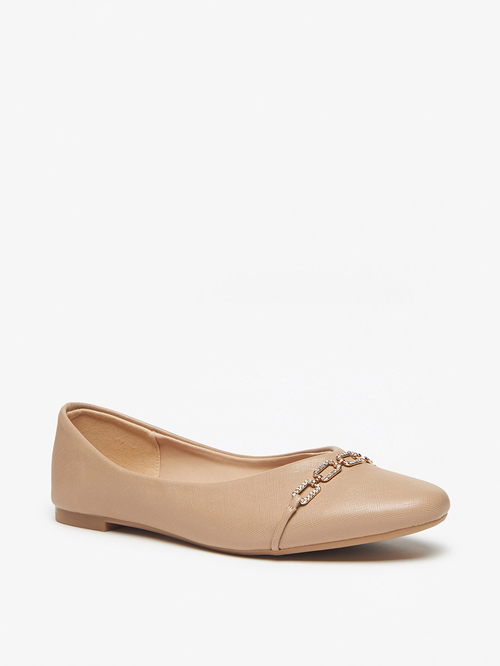 Embellished nude shoes hot sale