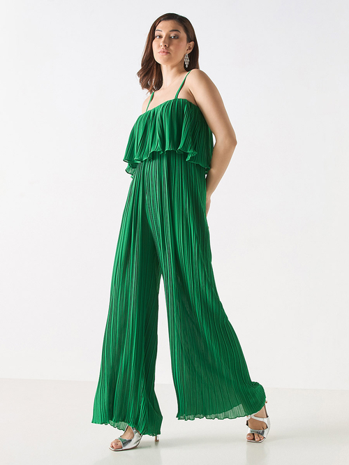 Ruffle trim jumpsuit hotsell