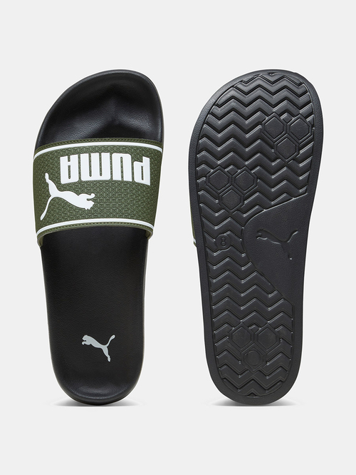 Buy Leadcat 2.0 Logo Print Slide Sandals Olive For Men Styli Saudi