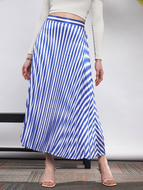 Striped lined skirt outlet