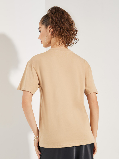 Buy Oversized Sun and Moon Graphic Drop Shoulder T-Shirt