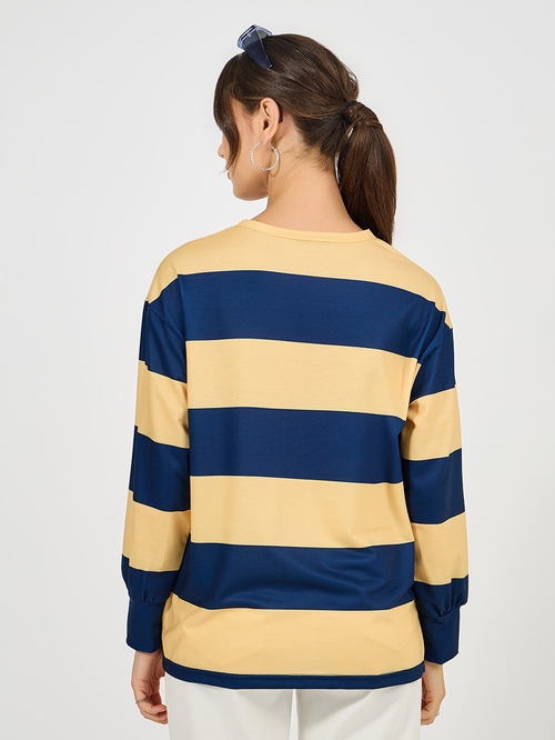 Color block long sleeve polo cheap