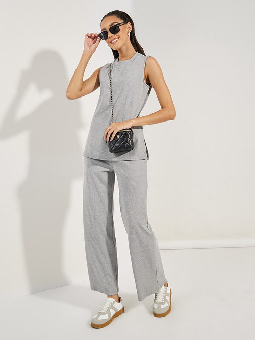 Grey rib knit joggers 2025